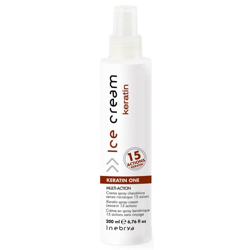 Inebrya Keratin wielofunkcyjny krem pielęgnacyjny w sprayu do włosów, 200 ml