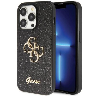 Etui GUESS Glitter Script Big 4G do Apple iPhone 14 Pro Max Czarny