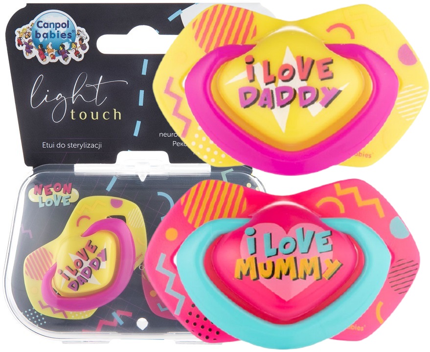 Canpol neon love smoczek symetryczny 18m+ 2 szt.