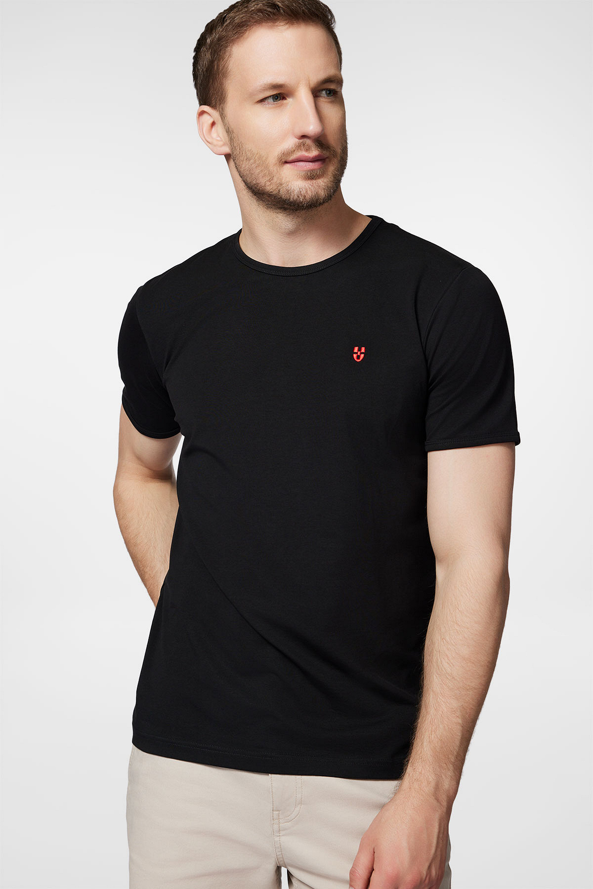 Próchnik - T-shirt Czarny z Haftem Bawełniany PM5