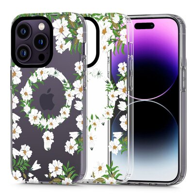 Etui TECH-PROTECT MagMood MagSafe do Apple iPhone 14 Pro White Daisy