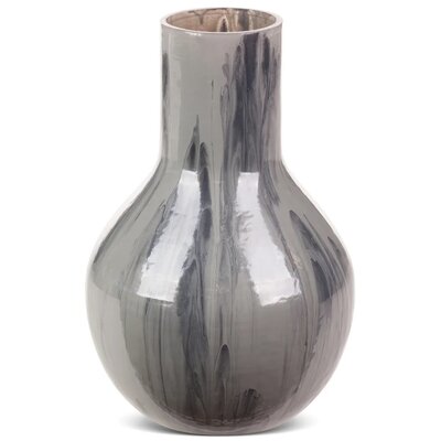 Wazon EUROFIRANY Calen 18 x 28 cm Szklany Popielaty