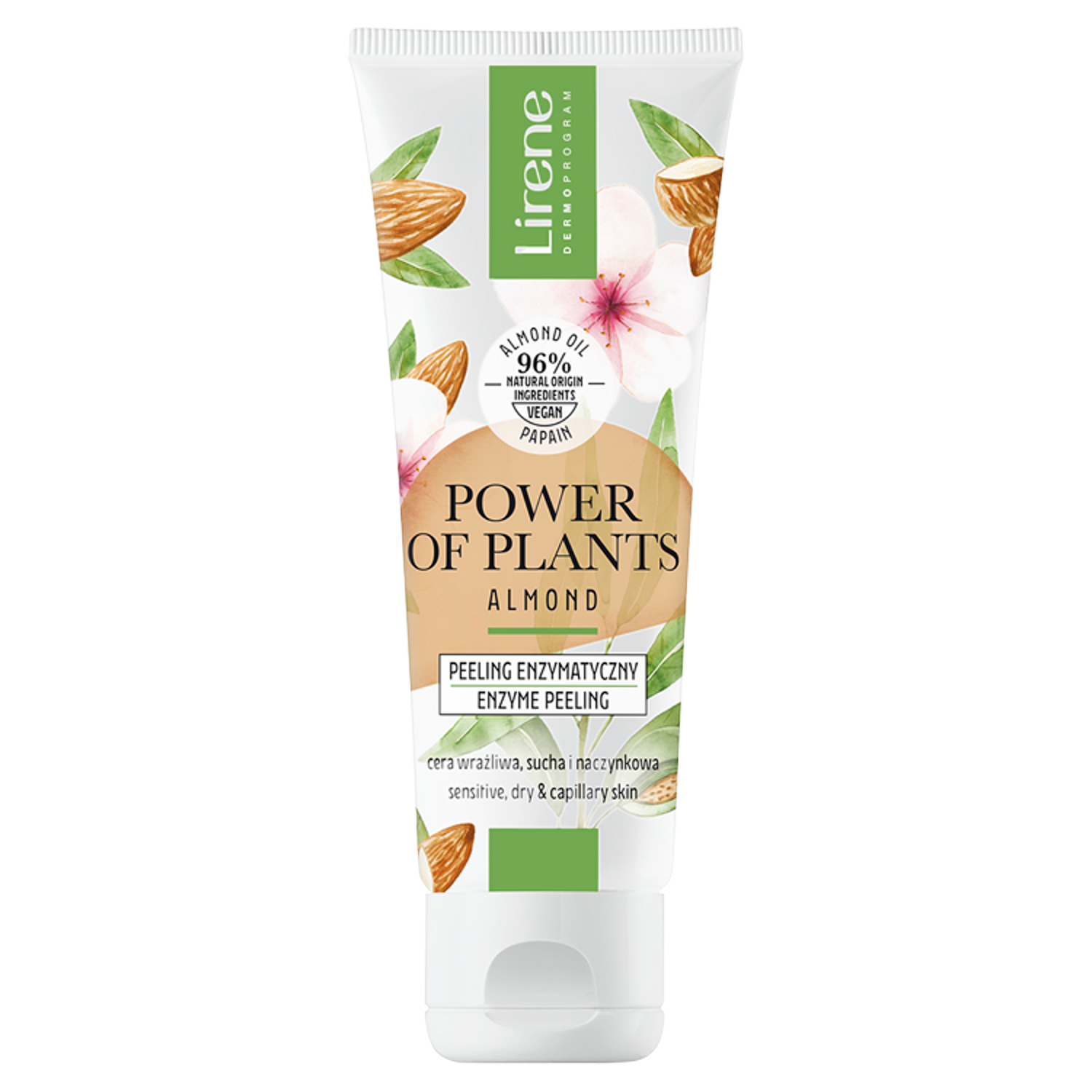 Lirene Power Of Plants peeling enzymatyczny do twarzy, 75 ml