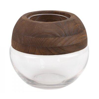 Wazon EUROFIRANY Grace 09 18 x 18 cm Biało-brązowy