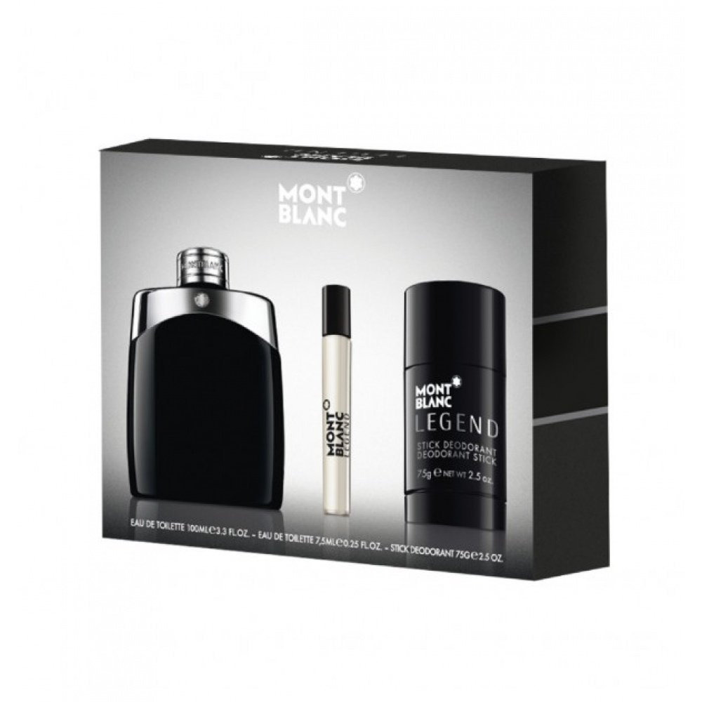 Mont Blanc Legend zestaw: woda toaletowa męska, 100 ml + woda toaletowa męska, 7,5 ml + dezodorant w sztyfcie, 75 ml