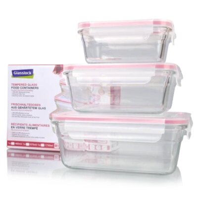 Zestaw pojemników na żywność GLASSLOCK GL-529 (3 szt.)