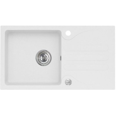 Zlewozmywak jednokomorowy z ociekaczem ALVEUS Galapagos 1513011 Biały 43x77