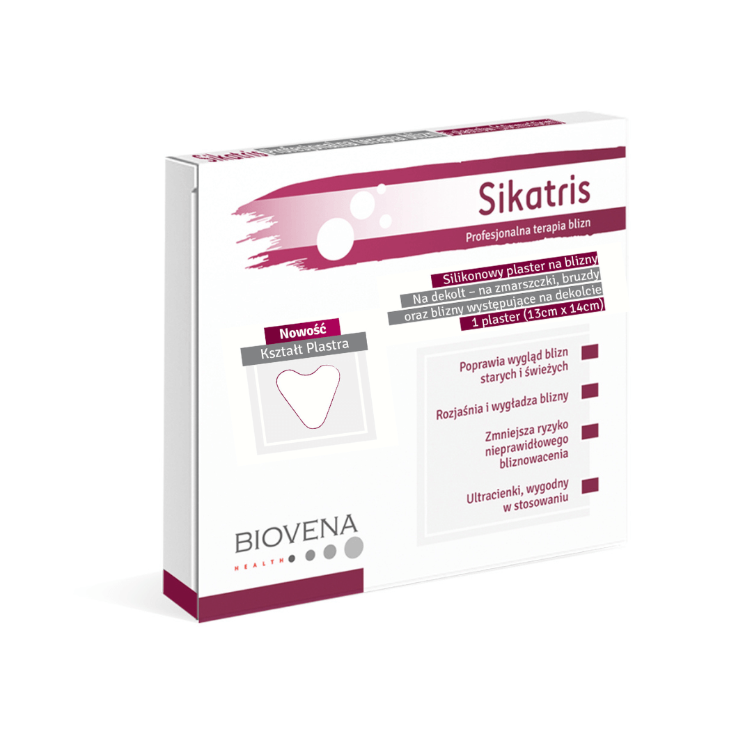 Biovena Sikatris silikonowy plaster na zmarszczki i bruzdy na dekolcie, 1 szt.