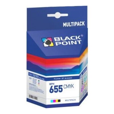 Zestaw tuszów BLACK POINT do HP 655 Czarny, Błękitny, Purpurowy, Żółty BPH655CMYK
