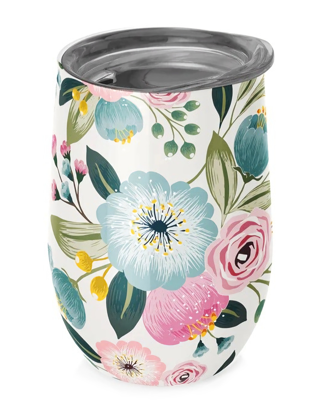 ChicMic - Kubek stalowy z pokrywką 420 ml Pastel Flower