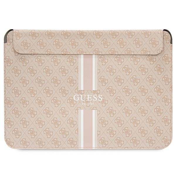Guess 4G Sleeve With Printed Stripes Pink - pokrowiec MacBook 16"
