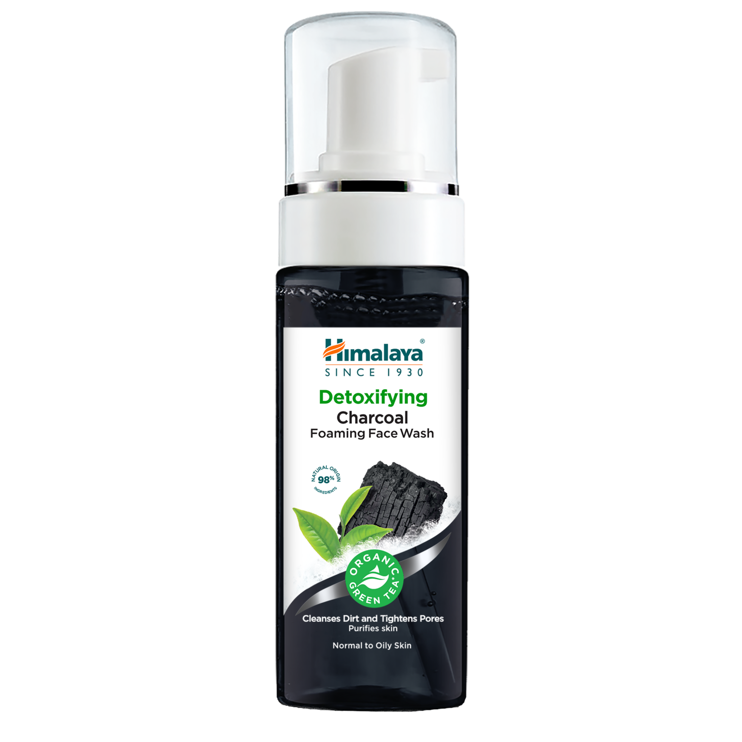Himalaya detoksykująca pianka do mycia twarzy z aktywnym węglem i organiczną zieloną herbatą, 150 ml