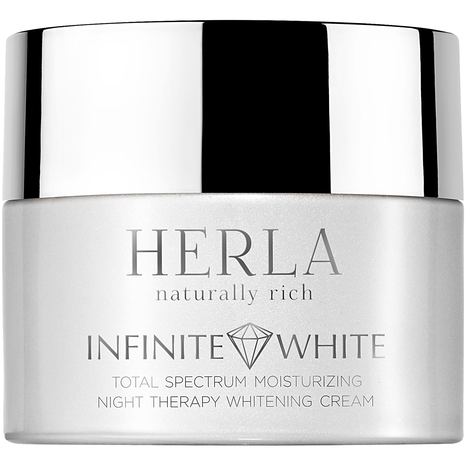 Herla Infinite White nawilżający krem wybielający przebarwienia do twarzy na noc, 50 ml