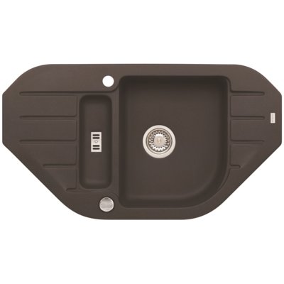 Zlewozmywak półtorakomorowy z ociekaczem ALVEUS Niagara 60 4126003 Chocolate 50x90