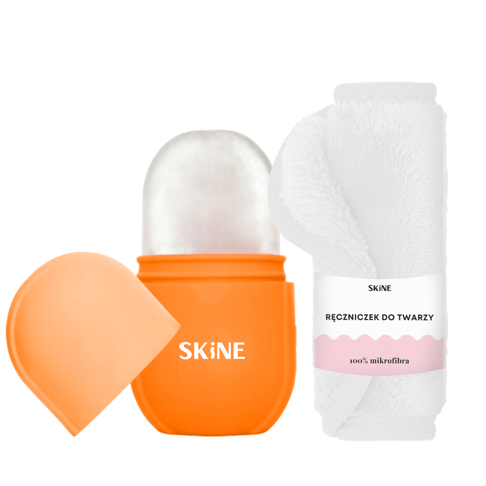 Skine zestaw: mini masażer lodowy, 1 szt. + ręczniczek do twarzy, 1 szt.
