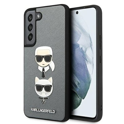 Etui KARL LAGERFELD Ikonik Saffiano Karl's Head do Samsung Galaxy S22+ Srebrny