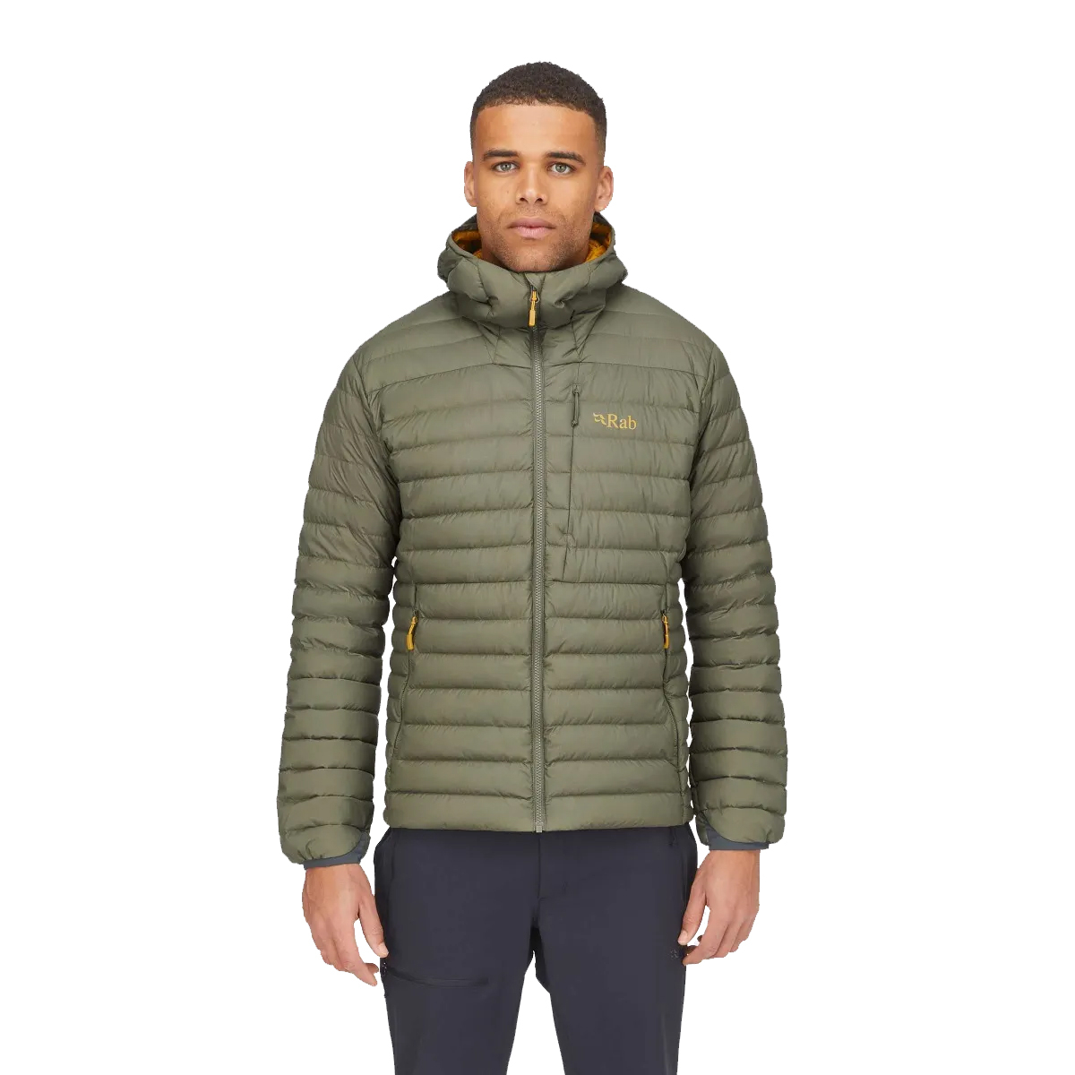 Męska kurtka puchowa Rab Microlight Alpine Jacket light khaki - XL