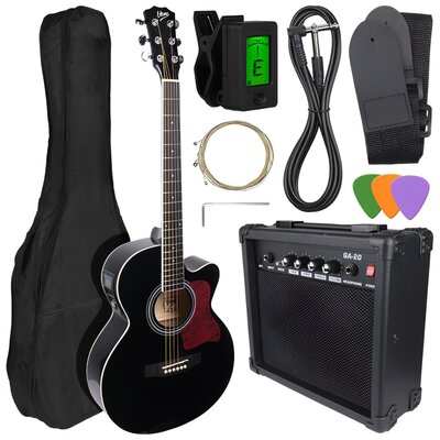 Gitara elektroakustyczna V-TONE Eag Set BK + wzmacniacz gitarowy Czarny