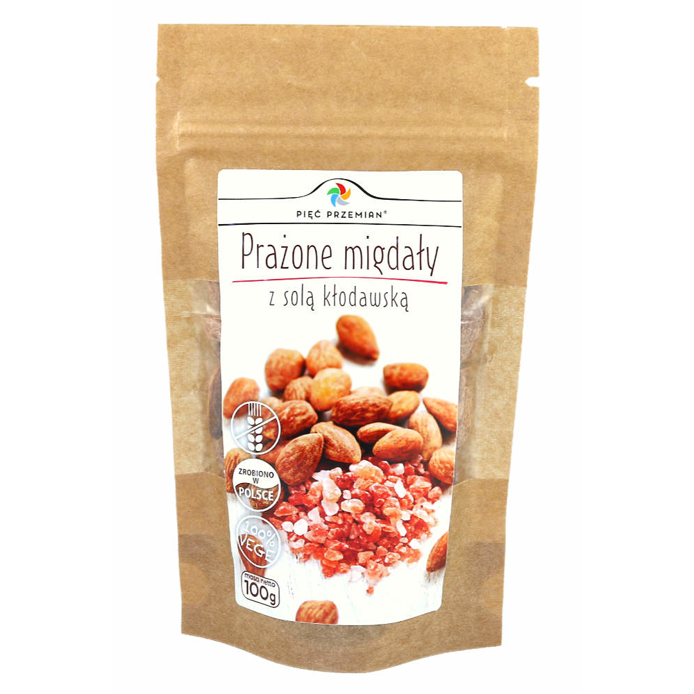 Migdały prażone z solą kłodawską 100g (Pięć Przemian)