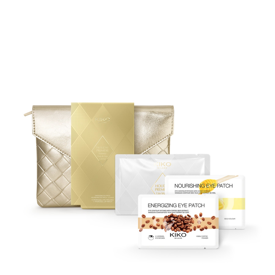 Kiko Milano Holiday Première Essential Eyes & Lips Gift Set zestaw: energetyzująca maseczka na okolice oczu, 1 opak. + nawilżająca maseczka na okol...