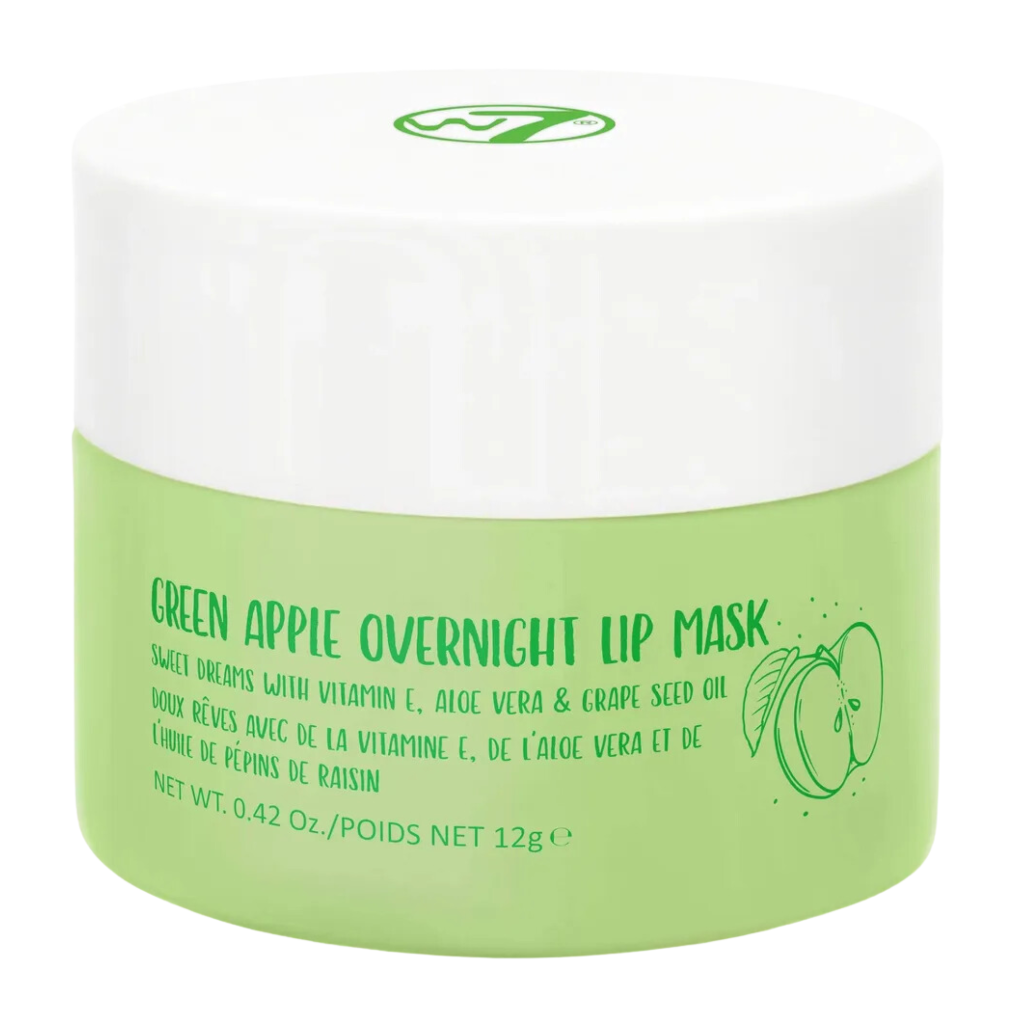 W7 Overnight Lip Mask maska na usta Green Apple, 12 g