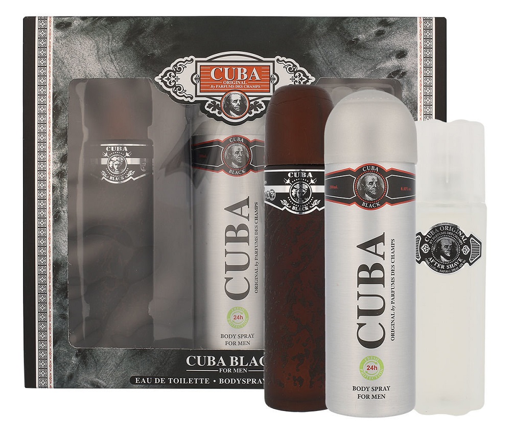 Cuba Original Black zestaw: woda toaletowa męska, 100 ml + dezodorant męski, 200 ml + woda po goleniu, 100 ml