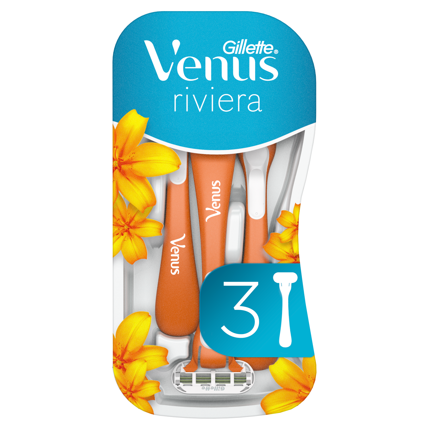 Gillette Venus Riviera maszynki do golenia damskie, 3 szt./1 opak.
