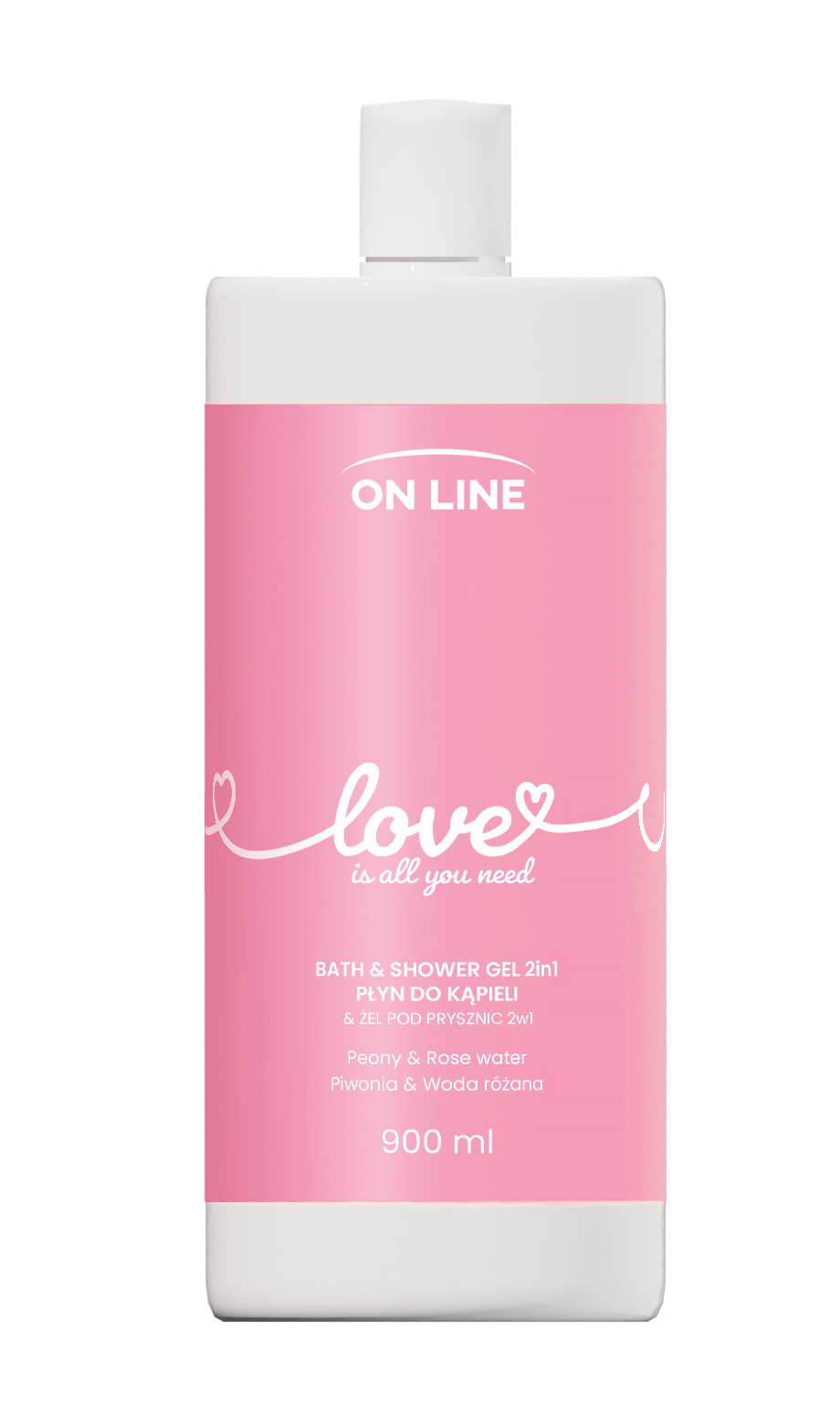 On Line Love Is All You Need żel pod prysznic i płyn do kąpieli, 900 ml