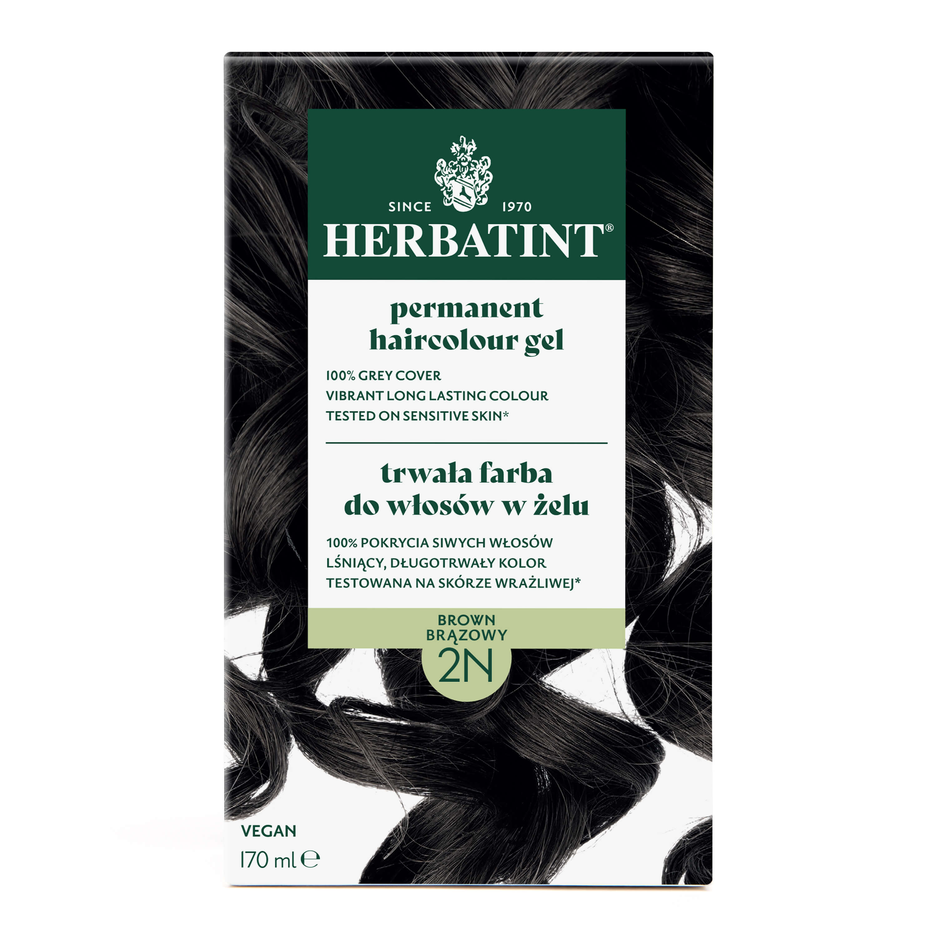 Herbatint trwała farba do włosów w żelu 2N Brązowy, 170 ml
