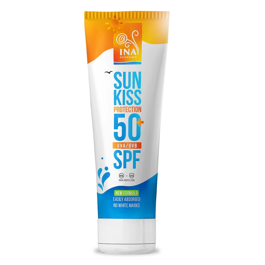 INA ESSENTIALS Sun Kiss Protection przeciwsłoneczny krem do twarzy i ciała SPF50+, 100 ml