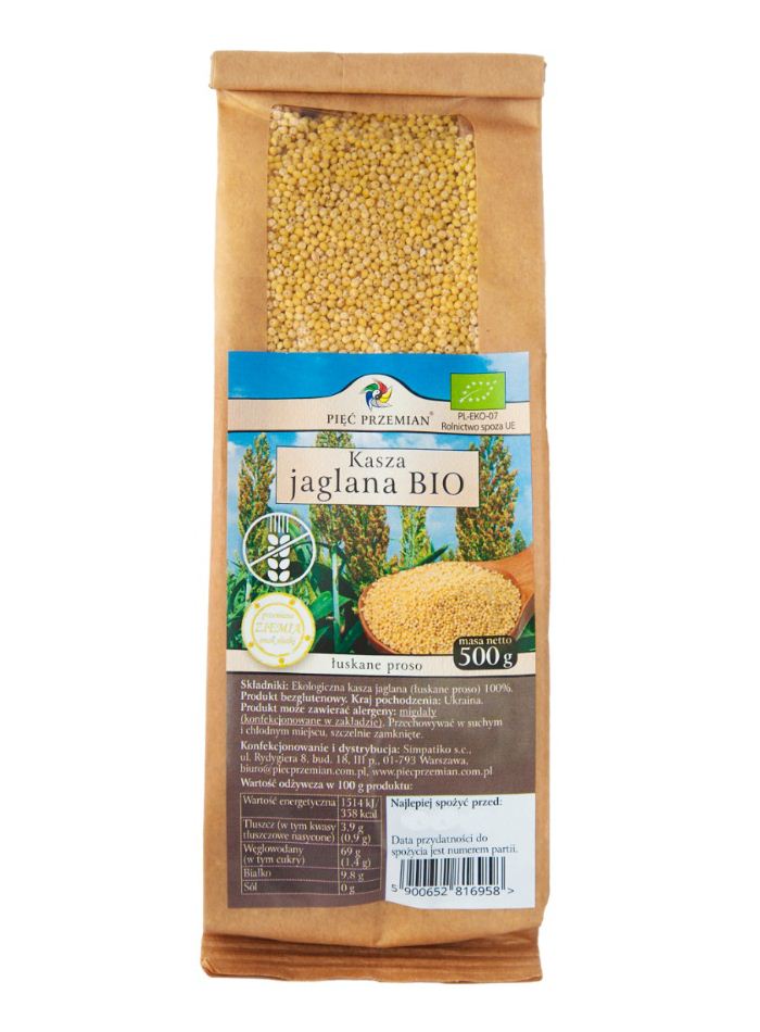 Kasza jaglana BIO bezglutenowa 500g ( Pięć Przemian )