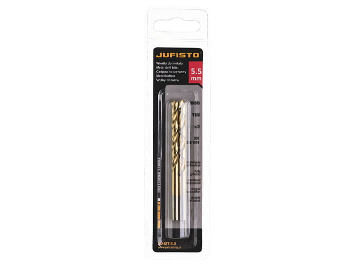 Wiertło do metalu HSS-G TIN 5,5 x 93 mm (2 szt.) JUFISTO
