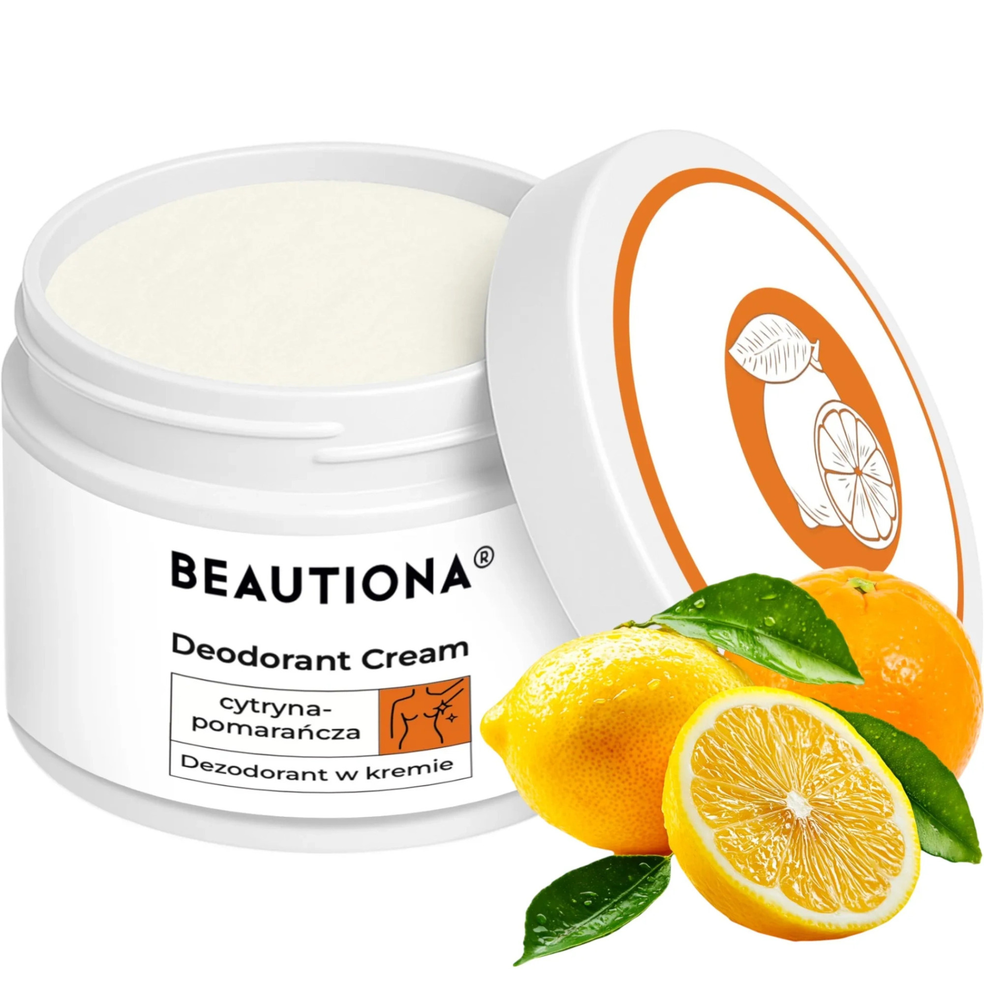 Beautiona dezodorant w kremie Cytryna & Pomarańcza, 50 ml