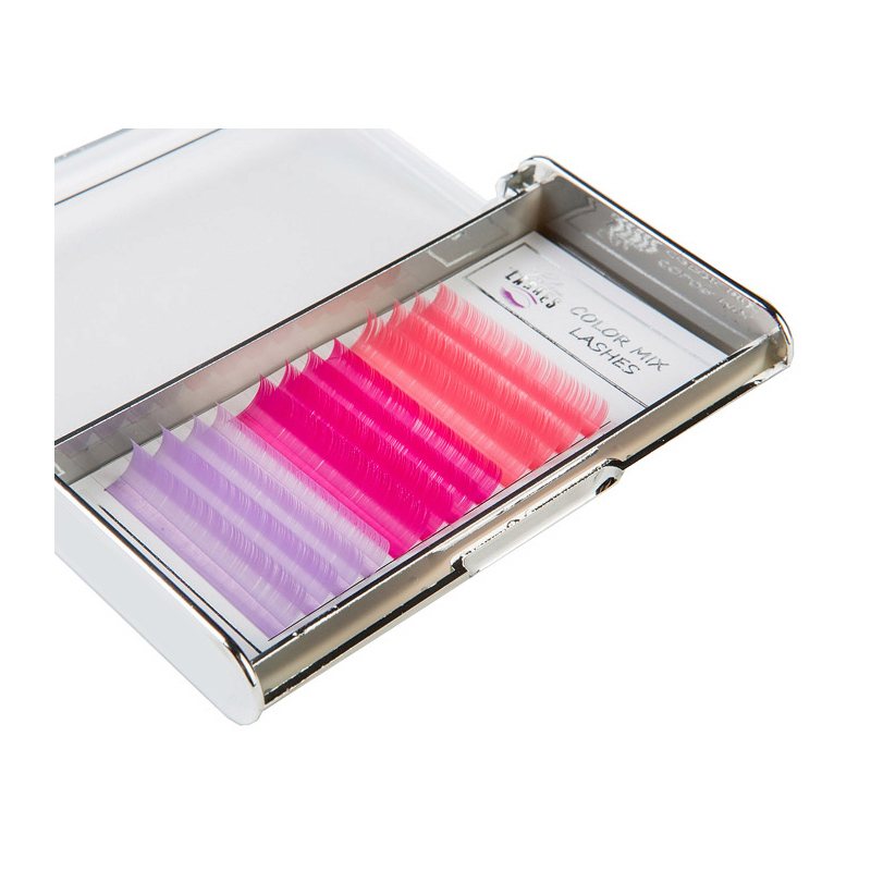 Looksus Lashes Color Mix 0,07 kolorowe rzęsy do przedłużania Lila Rose, skręt C, 1 opak.