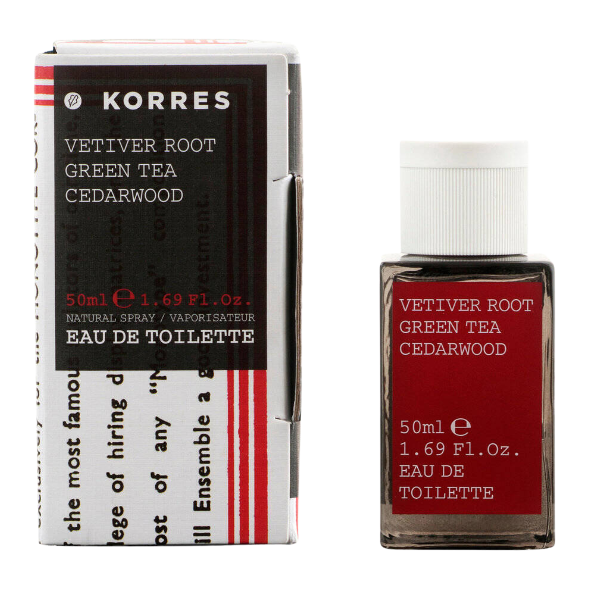 Korres Vetiver root, Green tea, Cedarwood woda toaletowa męska, 50 ml