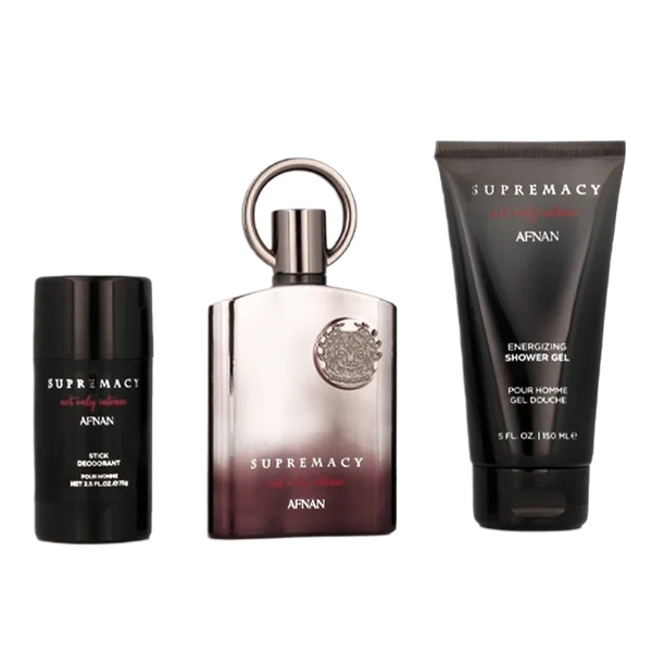 Afnan Supremacy Not Only Intense zestaw: ekstrakt perfum męskich, 100 ml  + żel pod prysznic, 150 ml + dezodorant sztyft, 75 ml