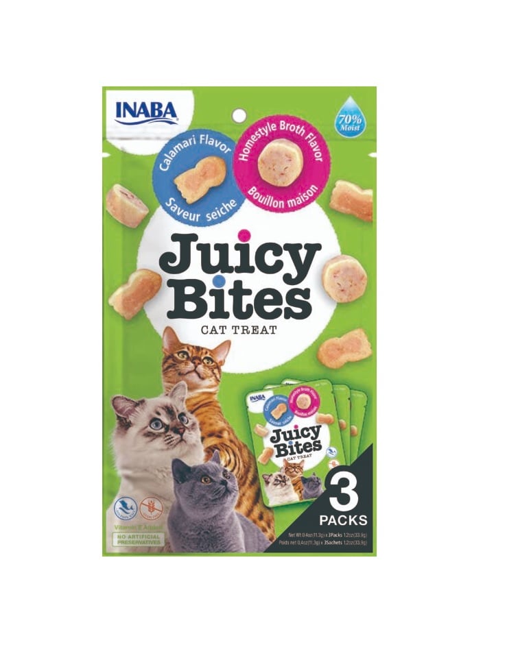 Przysmak dla kota INABA Juicy Bites Rosół i kalmary 3 x 11.3 g