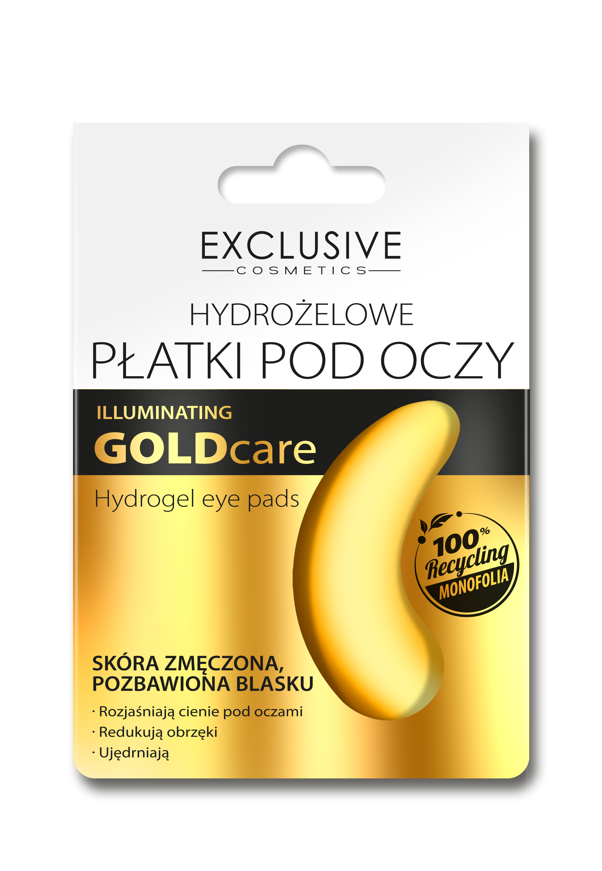Exclusive Cosmetics hydrożelowe płatki ze złotem pod oczy, 2 szt./1 opak.