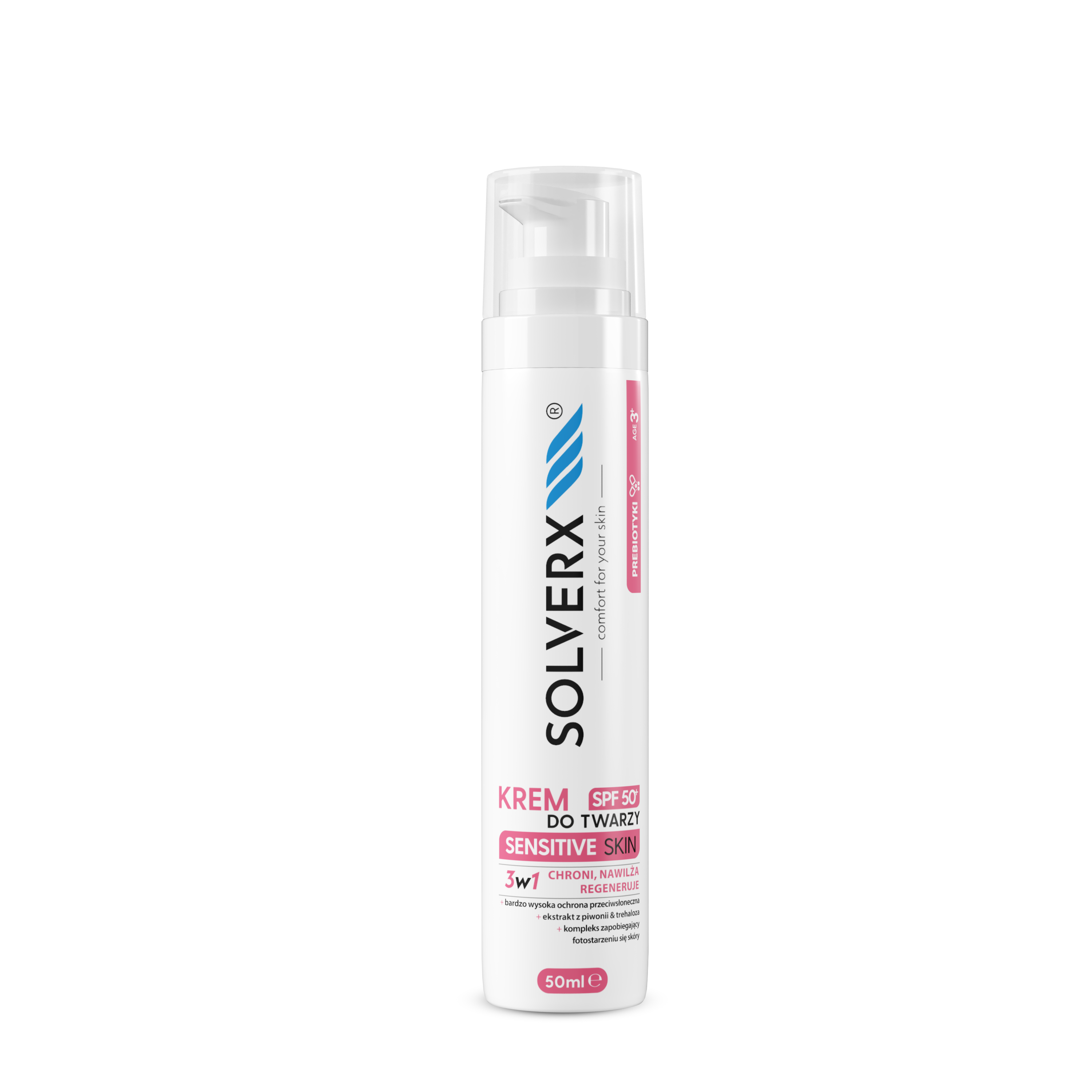 Solverx Sensitive Skin krem do twarzy SPF50+, 50 ml