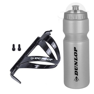 Bidon DUNLOP 275092 750 ml Srebrny + Koszyk