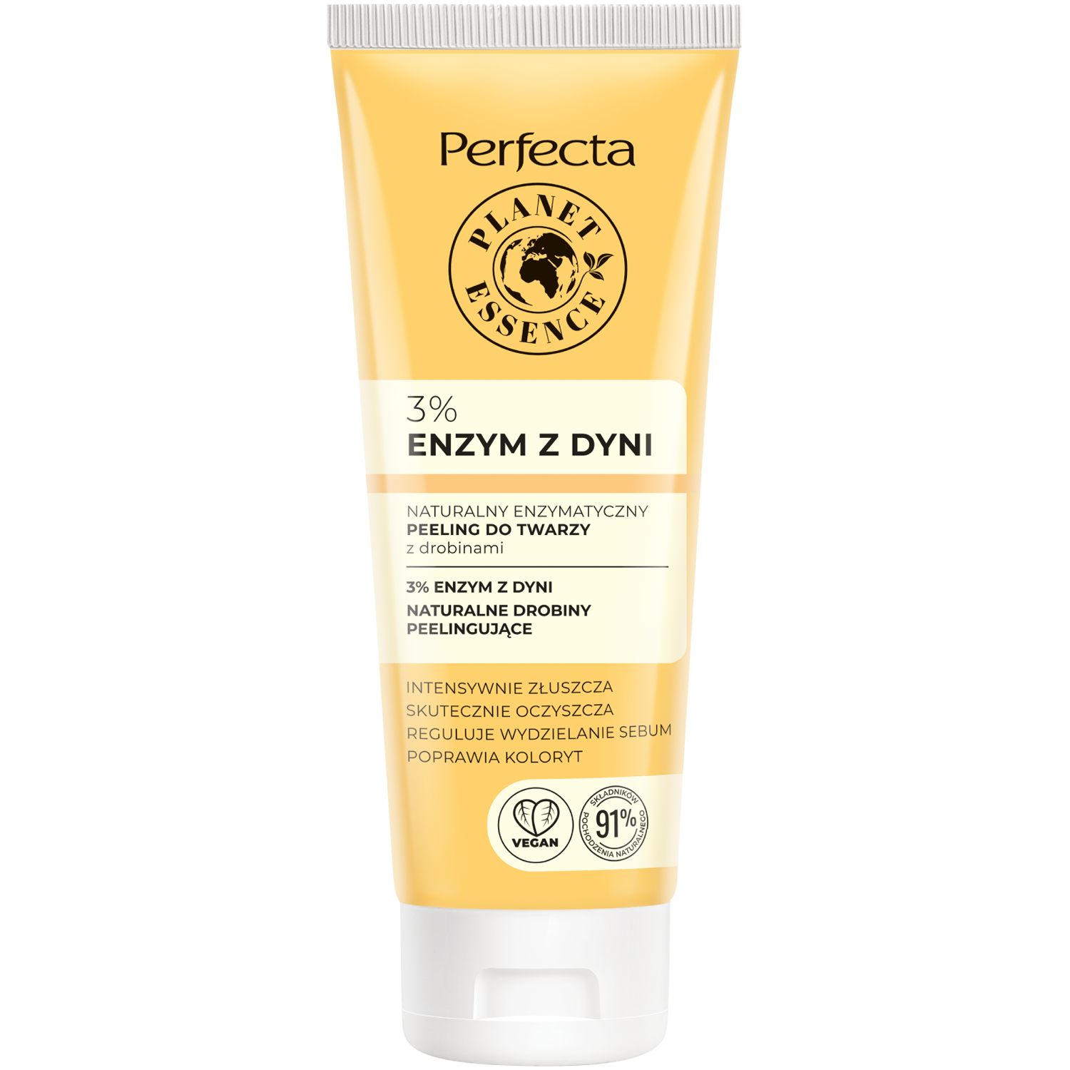Perfecta Planet Essence naturalny enzymatyczny peeling do twarzy z 3% enzymem z dyni, 75 ml