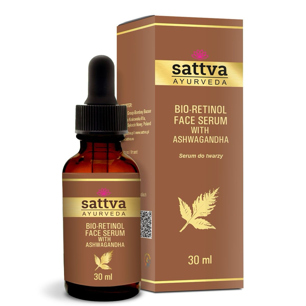 Sattva Bio Retinol serum do twarzy ashwaganda, 30 ml