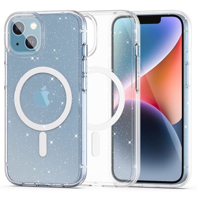 Etui TECH-PROTECT Flexair Hybrid MagSafe do Apple iPhone 13 Mini Przezroczysty Brokat