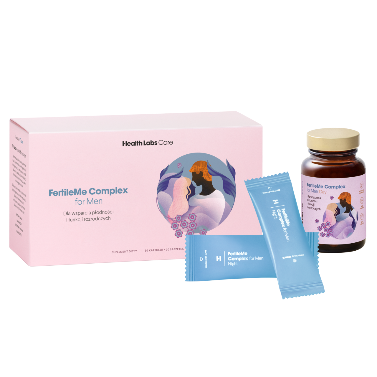 Health Labs Care FertileMe Complex For Men suplement diety dla wsparcia płodności i funkcji rozrodczych dla mężczyzn, 30 kaps./1 opak. + 30 sasz./1...