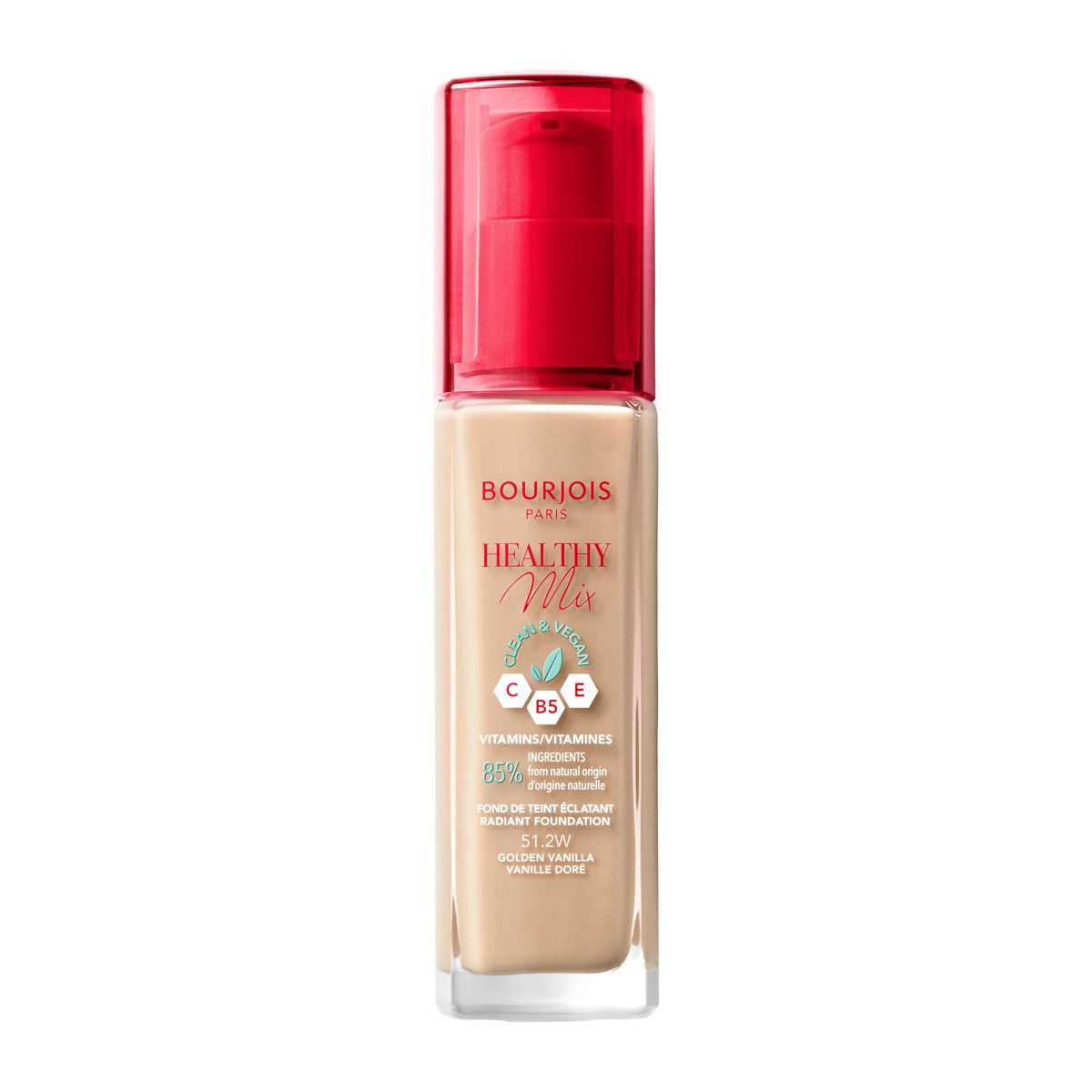 Bourjois Healthy Mix Clean wegański podkład rozświetlający 51,2 golden vanilla, 30 ml