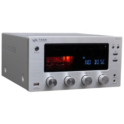 Amplituner Stereo TAGA HARMONY HTR-1000CD V.3 Srebrny, Odtw.CD, Bluetooth, Tuner FM/DAB+, wyświetlacz LCD, Budzik