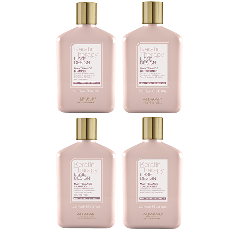 Alfaparf Keratin Therapy Maintenance zestaw do włosów podtrzymujący efekt wygładzenia: szampon, 2x250 ml + odżywka, 2x250 ml