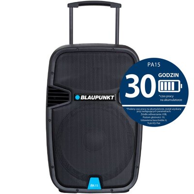 Power Audio BLAUPUNKT PA15, 700W, Bluetooth, Bateria 3,5 godziny, Mikrofon w zestawie, Wbudowany korektor dźwięku