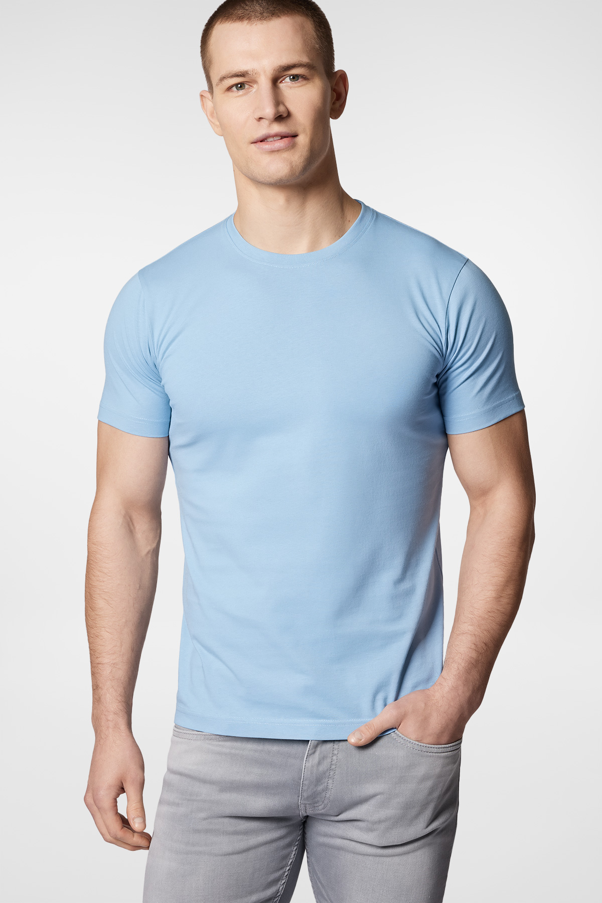 Próchnik - T-shirt Błękitny Bawełniany PM6