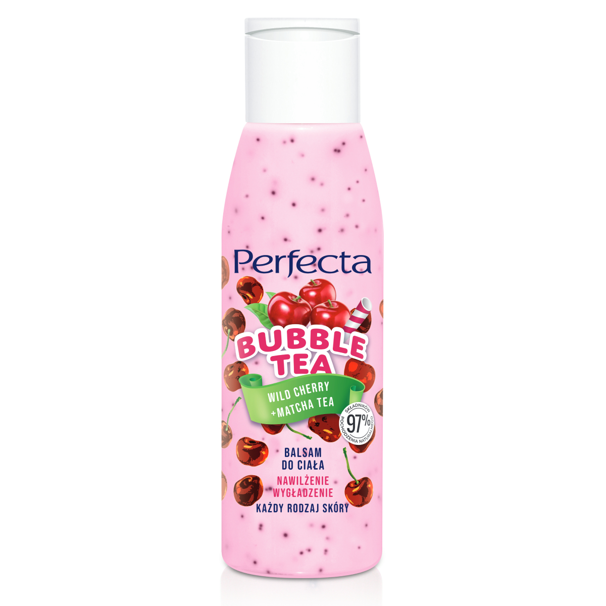 Perfecta Bubble Tea balsam do ciała wild cherry i matcha tea, 100 ml